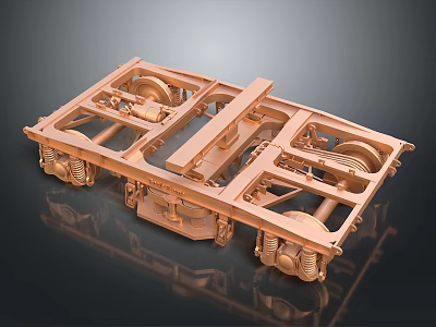 Industrial Commercial Equipment Metal Frame Platform With Wheels And Support Structure 3d model
