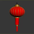 Traditional Red Decorative Lantern Furniture With Gold Accents And Hanging Tassel Design