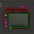 Vintage Red Television With Knobs Antenna And Retro Screen Design