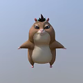Cute Chubby Cartoon Hamster Game Movie Character With Big Eyes And Black Spiky Hair