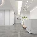Modern Public Office Interior With Desks Office Chairs Green Plants And Pendant Lights