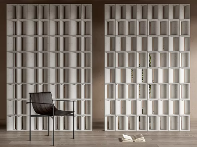 Modern partition cement brick partition hollow brick partition 3d model