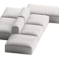 White Modular Sectional Sofa With Multiple Seating Units And Soft Cushions 3d model