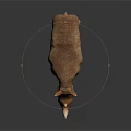 Realistic Brown Rhinoceros With Single Horn Standing On Dark Background With Reflection