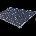 Solar Panel Mounting Structure With Metal Frame And Support Legs 3d model