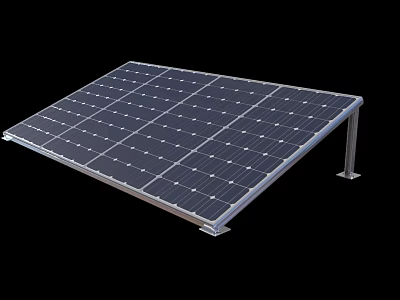 Solar Panel Mounting Structure With Metal Frame And Support Legs 3d model