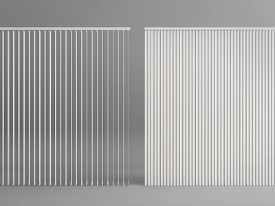 White Venetian Blinds With Vertical And Horizontal Slat Styles For Home Interior Design 3d model