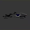 Futuristic Sci Fi Motorcycle Design With Black Silver Body And Blue Seat