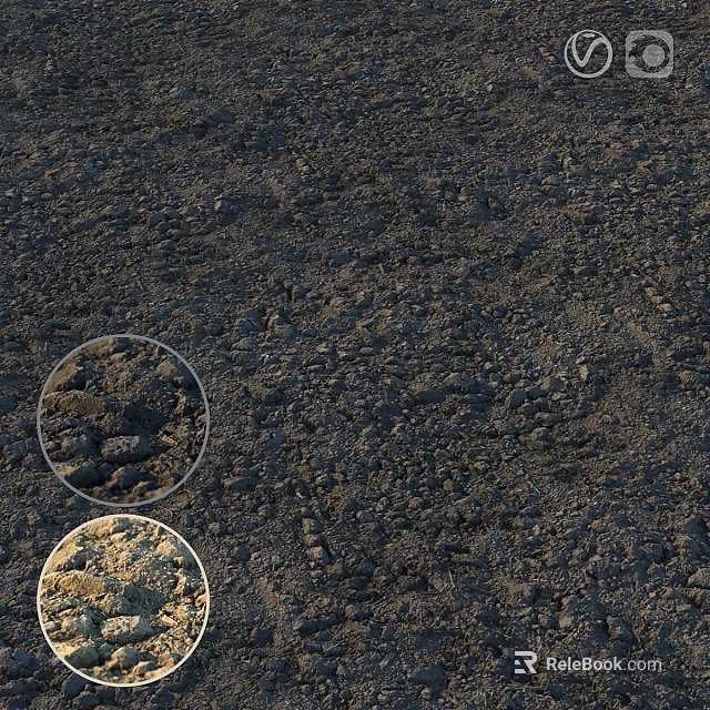 Construction Component With Rough Textured Surface And Gravel Mixed Details 3d model 