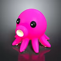 Cute Pink Octopus Toy With Black Eyes Open Mouth And Eight Legs