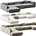 Modern Sectional Sofa Design With Soft Pillows And Cozy Throw Blankets 3d model