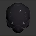 Futuristic Sci fi Helmet With Transparent Visor Red Accents And Metallic Texture 3d model