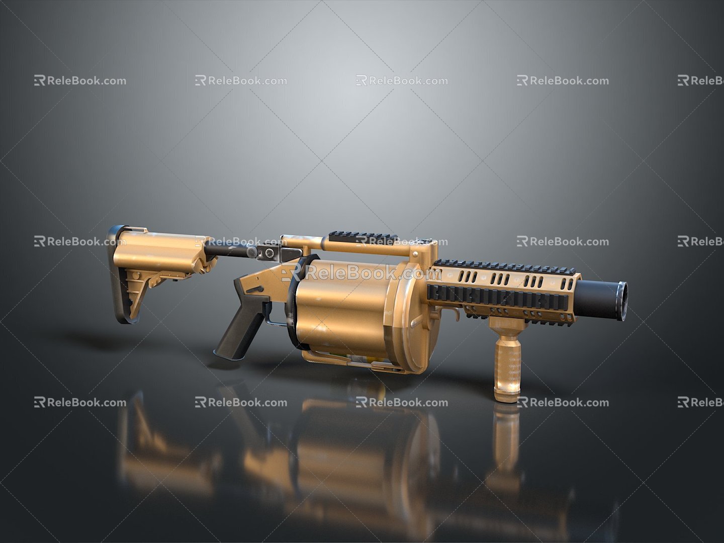 Browning Machine Gun Browning Browning Gatling White Machine Gun Machine Gun Bullet Military 3d model