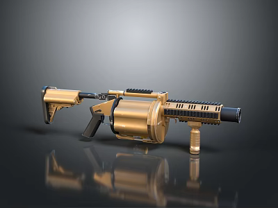 Golden Toy Gun For Kids With Safe Plastic Material And Fun Design 3d model