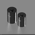 Black Cylindrical Storage Containers With Flour And Sugar Labels For Kitchen Household Use