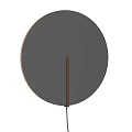 Modern Circular Gray Wall Lamp With Black Vertical Line Design