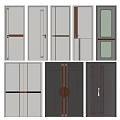New Chinese Style Swing Door Combination 3d model