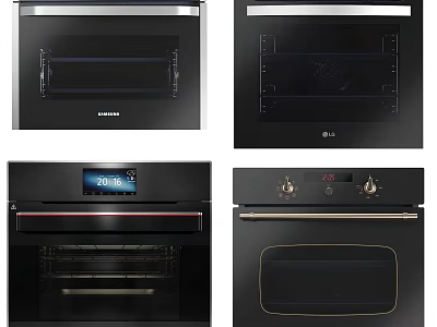 Modern Kitchen Ovens With Digital Display From Samsung And LG Brands 3d model