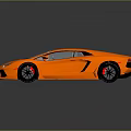 Orange High Performance Sports Car With Sleek Design And Black Wheels On Reflective Surface