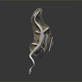 Artistic Silver Serpent Sculpture With Curved Body Elongated Head And Platform Base