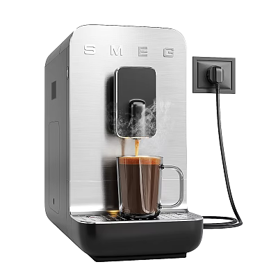 SMEG Automatic Coffee Machine Brewing Coffee With Steam 3d model
