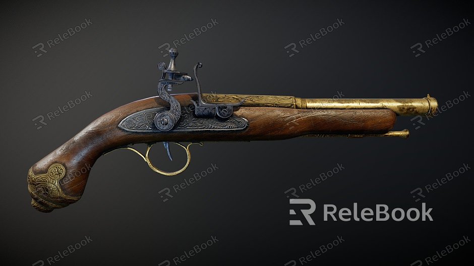 old fire rope pirate pistol model