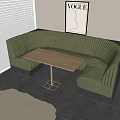 Corner Card Seat Soft Bag Sofa Solid Wood Table 3d model