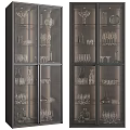 Modern Wine Cabinet With Glass Door And Metal Frame For Wine Glasses Storage
