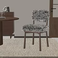 Stylish Black And White Leisure Chair With Wooden Legs And Patterned Upholstery In Modern Interior