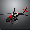 Red And White Aerospace Helicopter Supporting Space Mission Operations 3d model