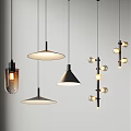 Modern Contemporary Pendant Lights With Glass Cone Disc And Multiple Bulb Designs For Interior