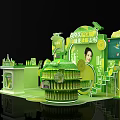 AMX Hami Melon New Product Launch Promotion Booth With Green Display And Shelves