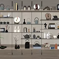 New Ornaments Combination Bookshelf Bookcase Teapot 3d model