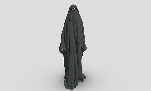 Arab women in robes black robes clothes Middle Eastern woman 3d model