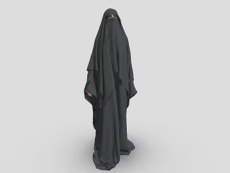 Arab women in robes black robes clothes Middle Eastern woman 3d model