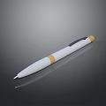Sleek Modern White And Gold Ballpoint Pen With Black Clip For Daily Writing