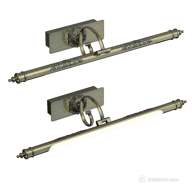 Classic Brass Wall Sconce With Intricate Carvings And Elegant Design Details 3d model 