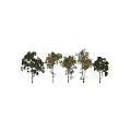 Realistic Artificial Decorative Trees Set With Green Yellow Leaves For Home Decor