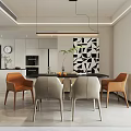 Modern Living Dining Room With Beige Sofa Coffee Table Round Chandelier And Decorative Rug