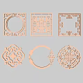 Traditional Chinese Ornate Carved Patterns With Square Circular And Floral Lattice Designs
