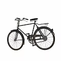 Vintage Black Bicycle With Steel Frame Rear Rack And Classic Design
