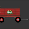 Red Utility Trolley With Fresh Logo And Four Red Wheels Design