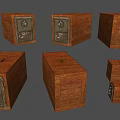 Vintage Wooden Storage Box With Decorative Lock And Natural Wood Grain Texture For Home Living