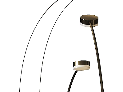 Modern Arc Floor Lamp With Curved Adjustable Arm And Round Light Shade 3d model
