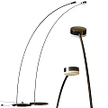 Modern Arc Floor Lamp With Curved Adjustable Arm And Round Light Shade