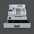 Classic Commercial Cash Register With Keyboard And Drawer For Business Use