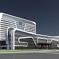 Modern Hospital Building Complex With Green Spaces River And Surrounding Roads