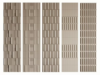 Different Styles Of Decorative Wall Panels With Vertical Lines Horizontal Patterns And Textured Surfaces 3d model