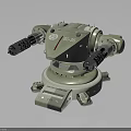 Olive Green Military Weapon With Dual Cannons Turret Structure And Mechanical Base Design