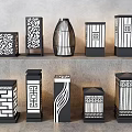 Modern Wall Sconces With Various Decorative Patterns And Different Geometric Shapes 3d model